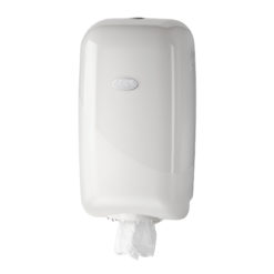 Poetsrol dispenser, wit, mini.