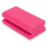 Schuurspons roze/wit met grip, 7x14,5x4,3cm. 5 stuks