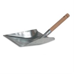 Stofblik galvaniseerd houten steel, grijs.