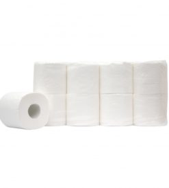 Toiletpapier 250vel, wit, 3-laags 7x8rol p/colli.