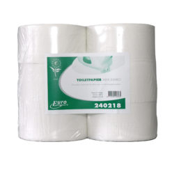 Toiletpapier mini Jumbo rolwit, 180m, 2-laags, 12rol/colli.