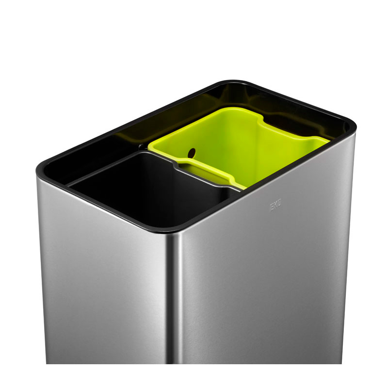 Sensor Bin, mat RVS en zwart, 20+20 ltr, EKO