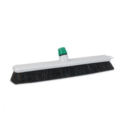 Zaalveger kunststof huis met steelbev, gemengd haar, 48cm